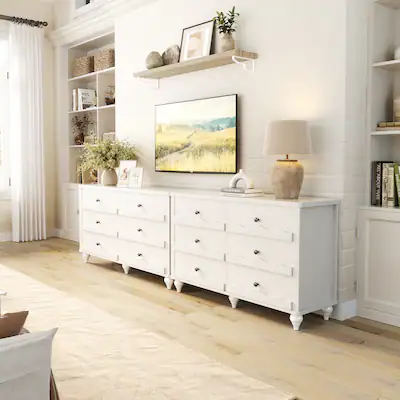 modern 6 drawer dresser Mid Century | MCM Dresser Rustic 2 tone warm natural Enso 6/8-Drawer Dresser - Solid