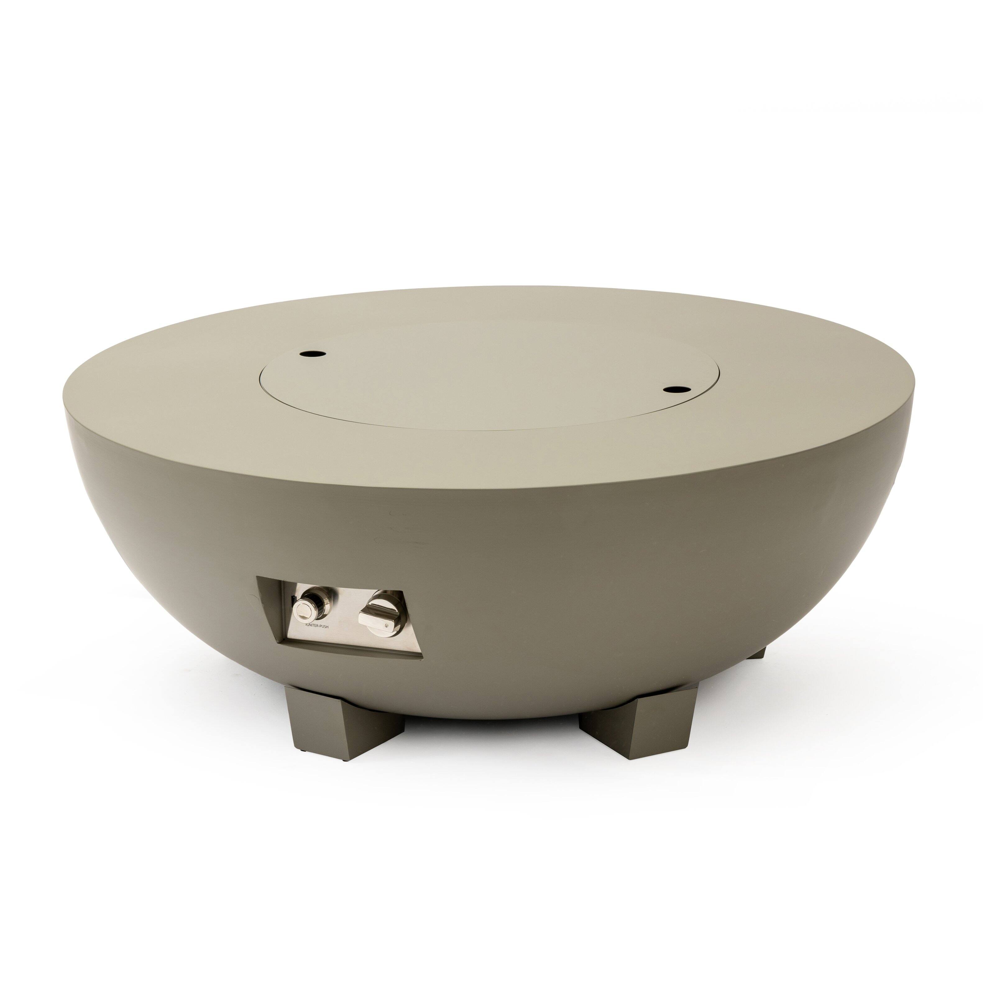 Alt View 6. Spaco - 36" Round Propane Fire Pit Table, Safe Push-Button Ignition with Multi-Purpose Metal Cover - Grey.