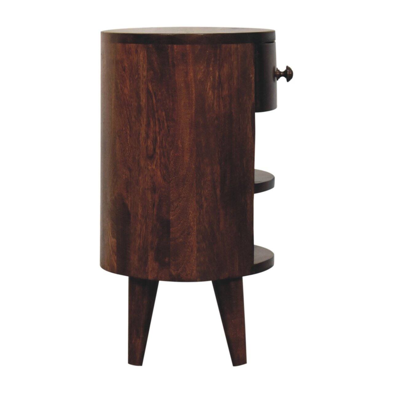 Alt View 5. Artisan Furniture - Artisan Furniture Solid Wood Cortez California Walnut Bedside, 1 Drawer, 2 Shelves, Dark Brown - Dark Brown.