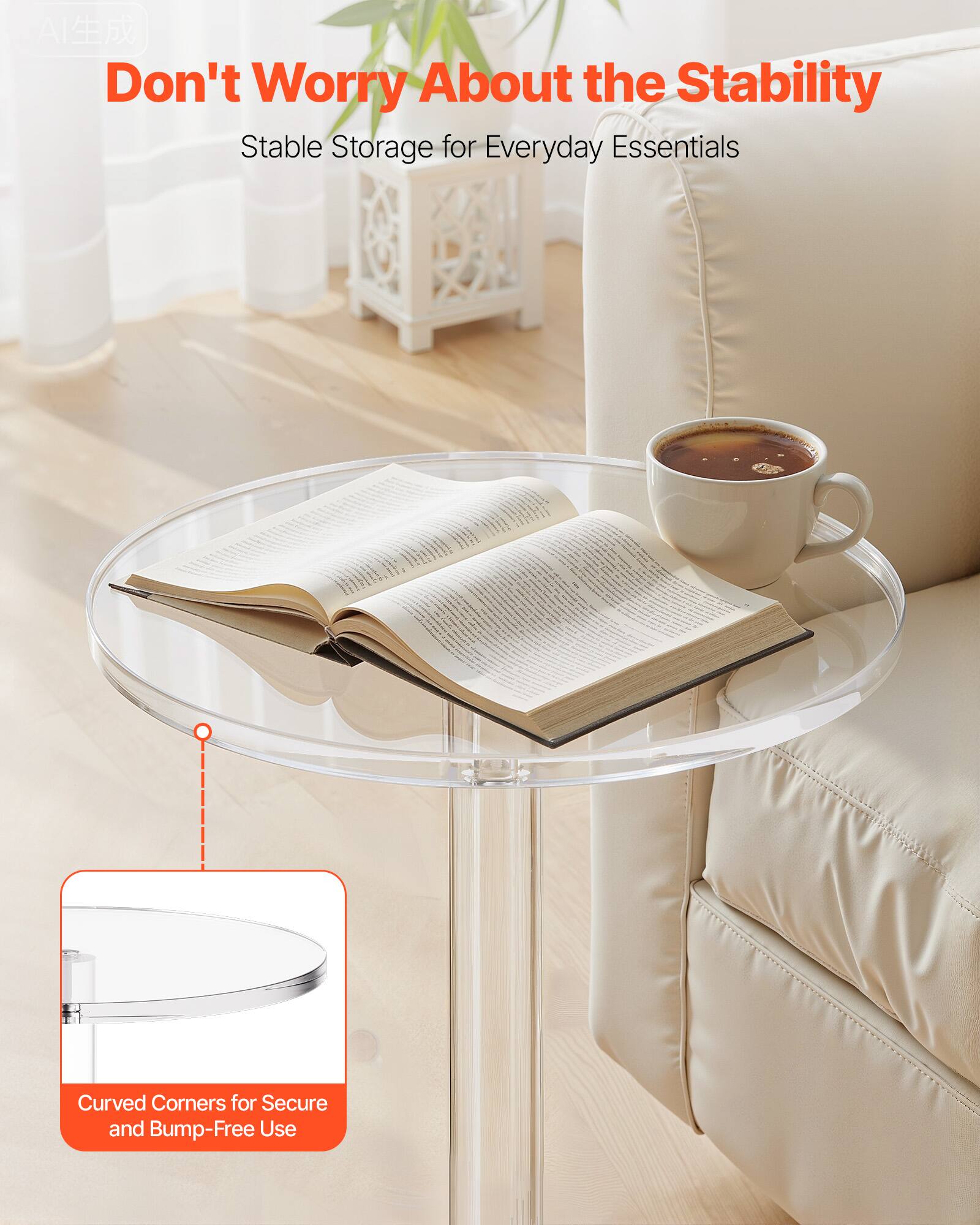 Don't Worry About the Stability  
Stable Storage for Everyday Essentials  

Curved Corners for Secure and Bump-Free Use