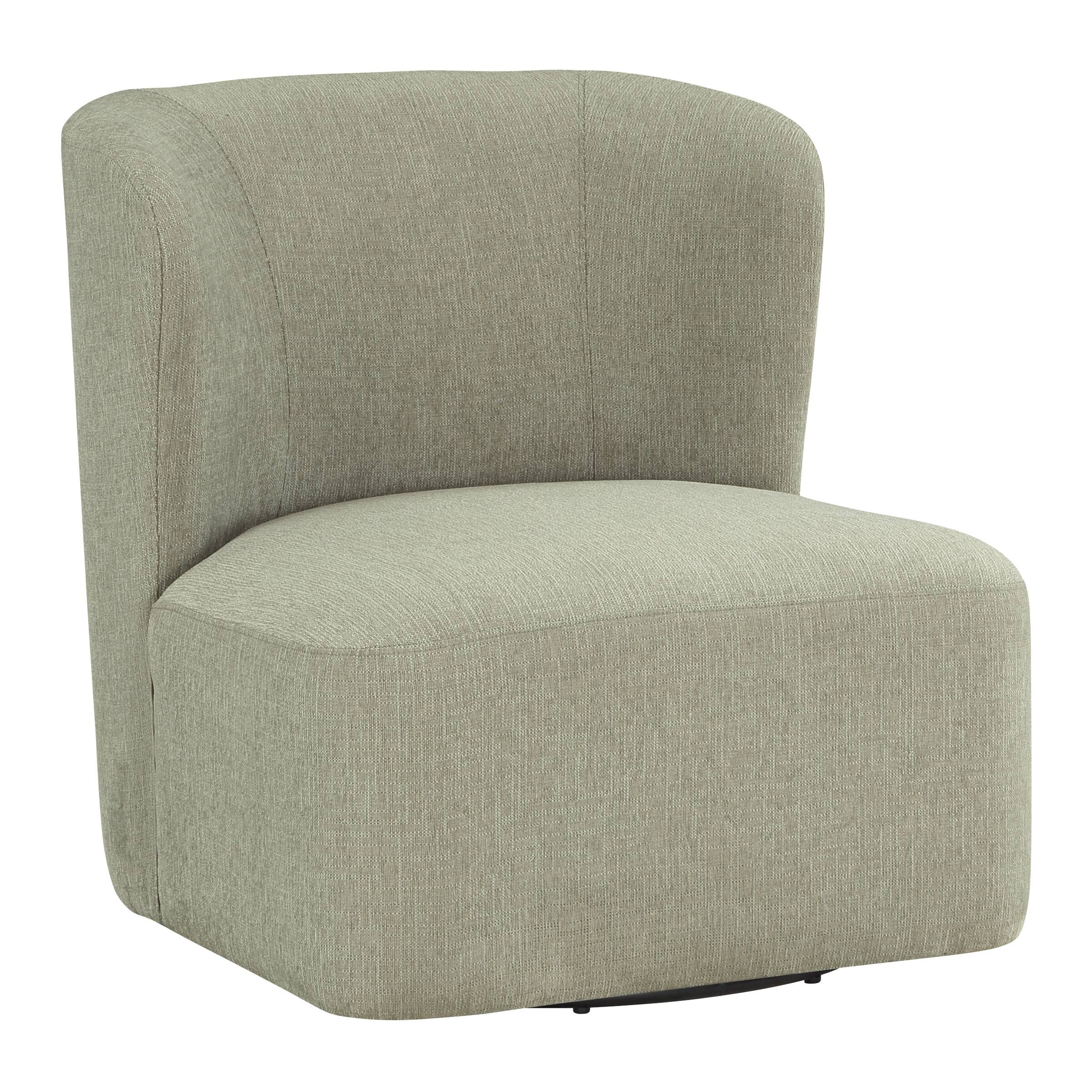 Angle. OSP Home Furnishings - Lucia Swivel Chair - Fog.