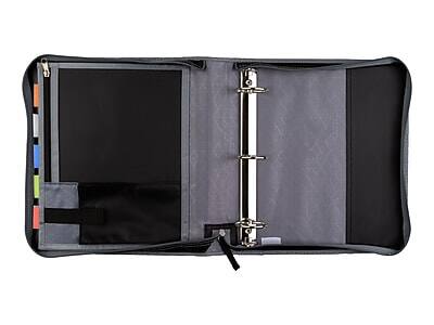 Alt View 2. Five Star - 2" 3-Ring Zipper Binders - Black/Gray.