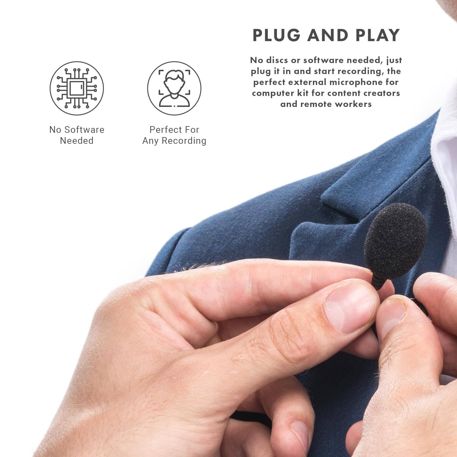 PLUG AND PLAY

No discs or software needed, just plug it in and start recording, the perfect external microphone for computer kit for content creators and remote workers

No Software Needed
Perfect For Any Recording
