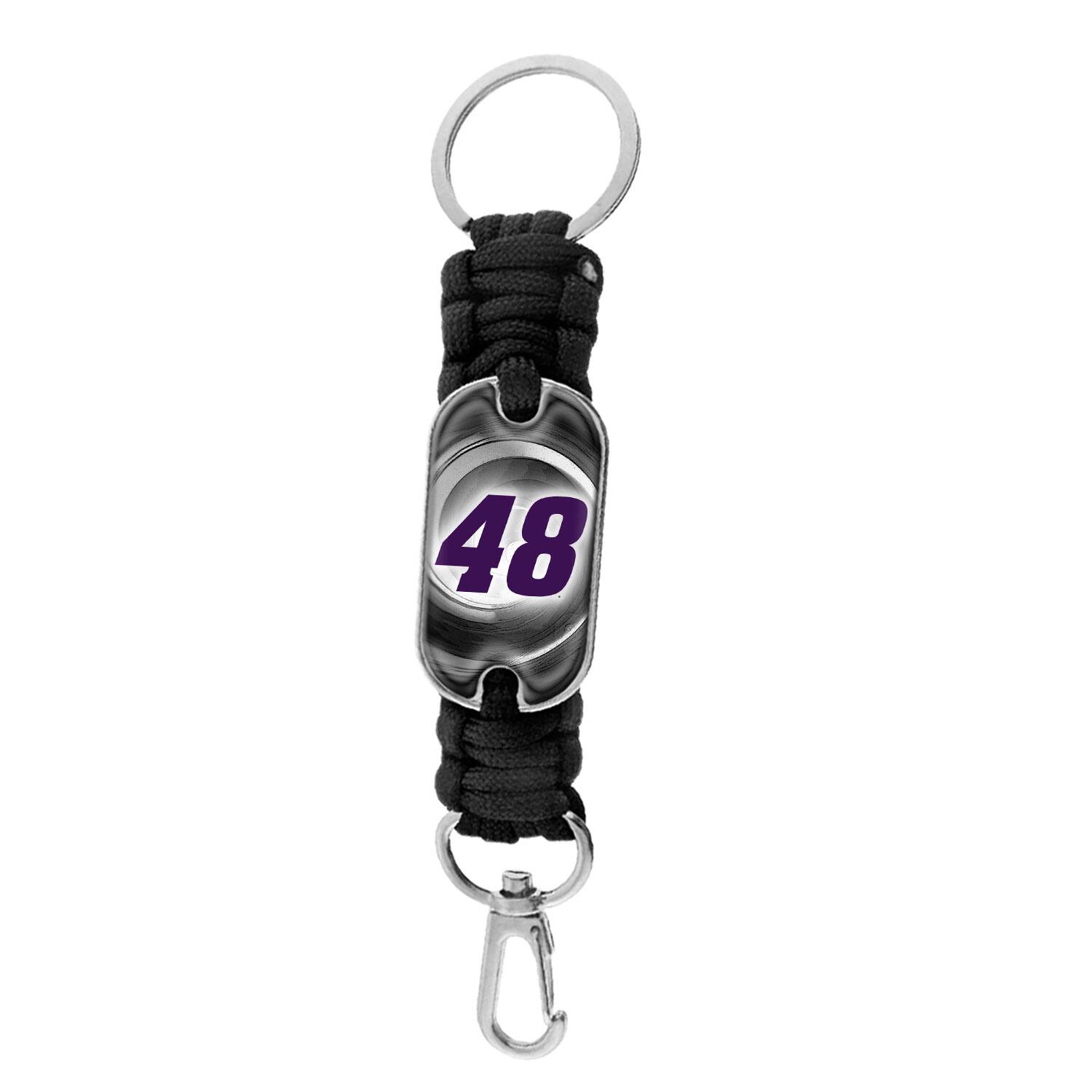 Front. Sparta 2002 Designs & Promotions - Alex Bowman Colordome Paracord Logo Keychain - Multicolor.