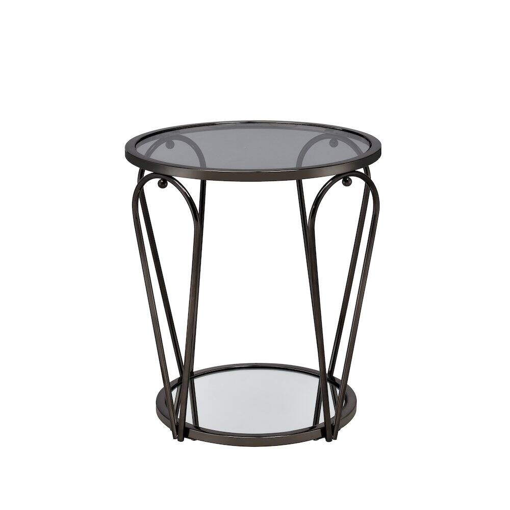 Angle. Furniture of America - Miffa Contemporary Metal 1-Shelf End Table - Gray.