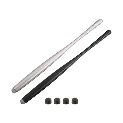 Front. Unique Bargains - 2pcs Stylus Pens Slim Universal Capacitive Stylus Pen for All Capacitive Touch Screen Device with 4 Fiber Fine Tips - Black Silver.