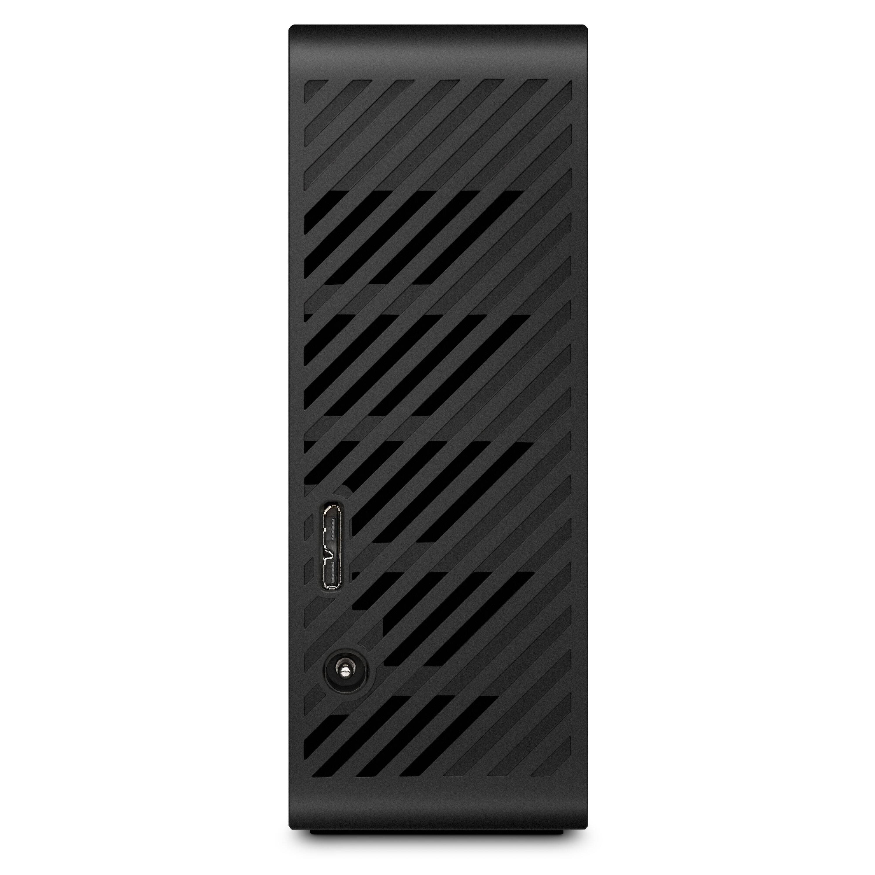 Back. Seagate - Expansion 22TB External USB 3.0 Desktop Hard Drive with Rescue Data Recovery Services - Black.