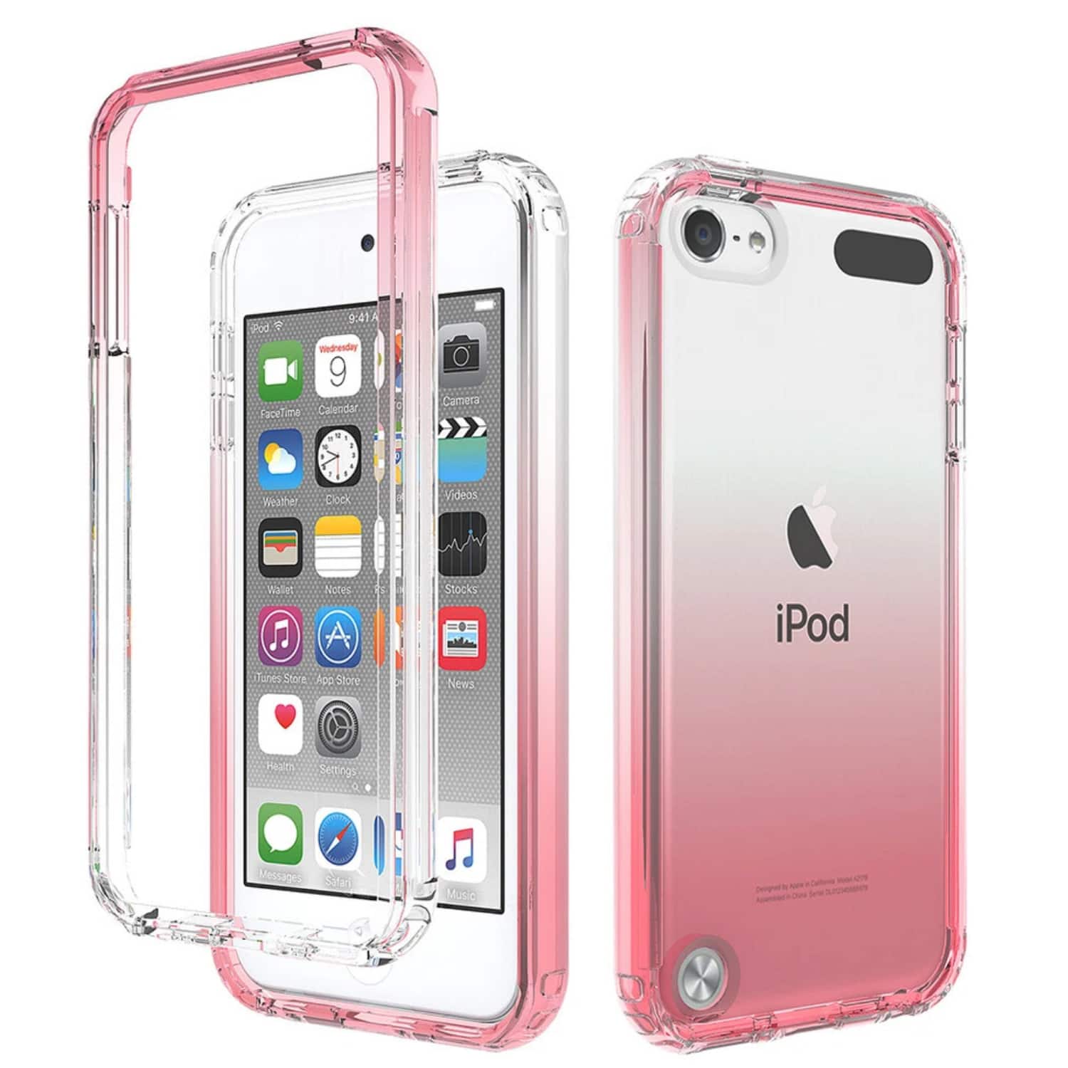 Stock Preferred - Hybrid Shockproof Case For Apple iPod Touch 5/6/7th Gen Gradient - Red