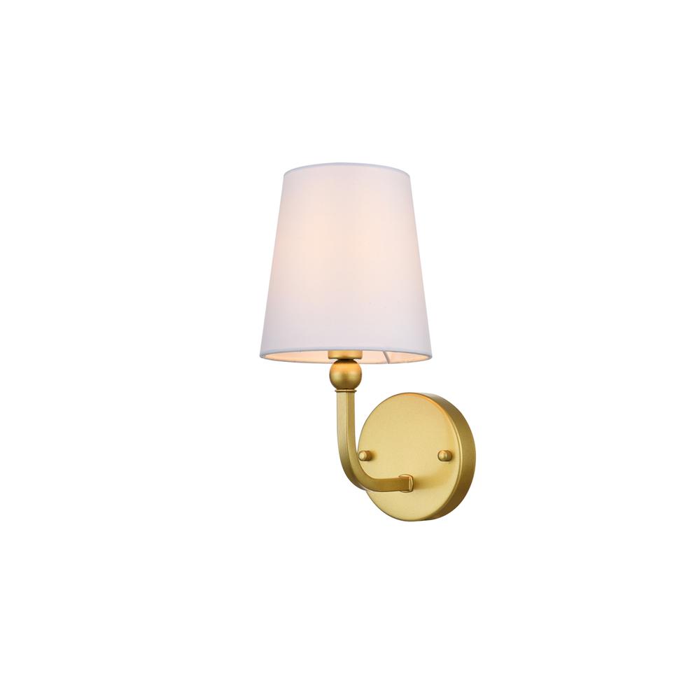 Back. Living District - Colson 1 light Brass and Clear Bath Sconce - Brass And Clear.
