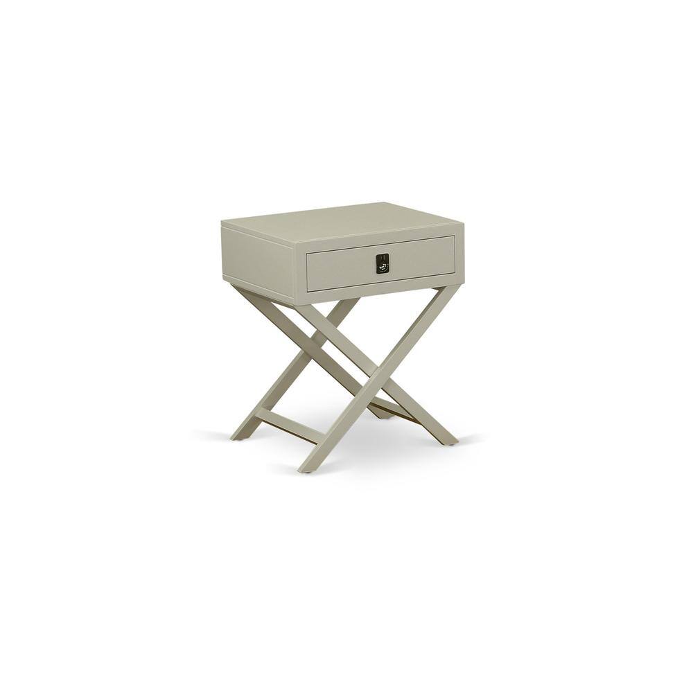Back. East West Furniture - Night Stand Urban Gray - Brown.