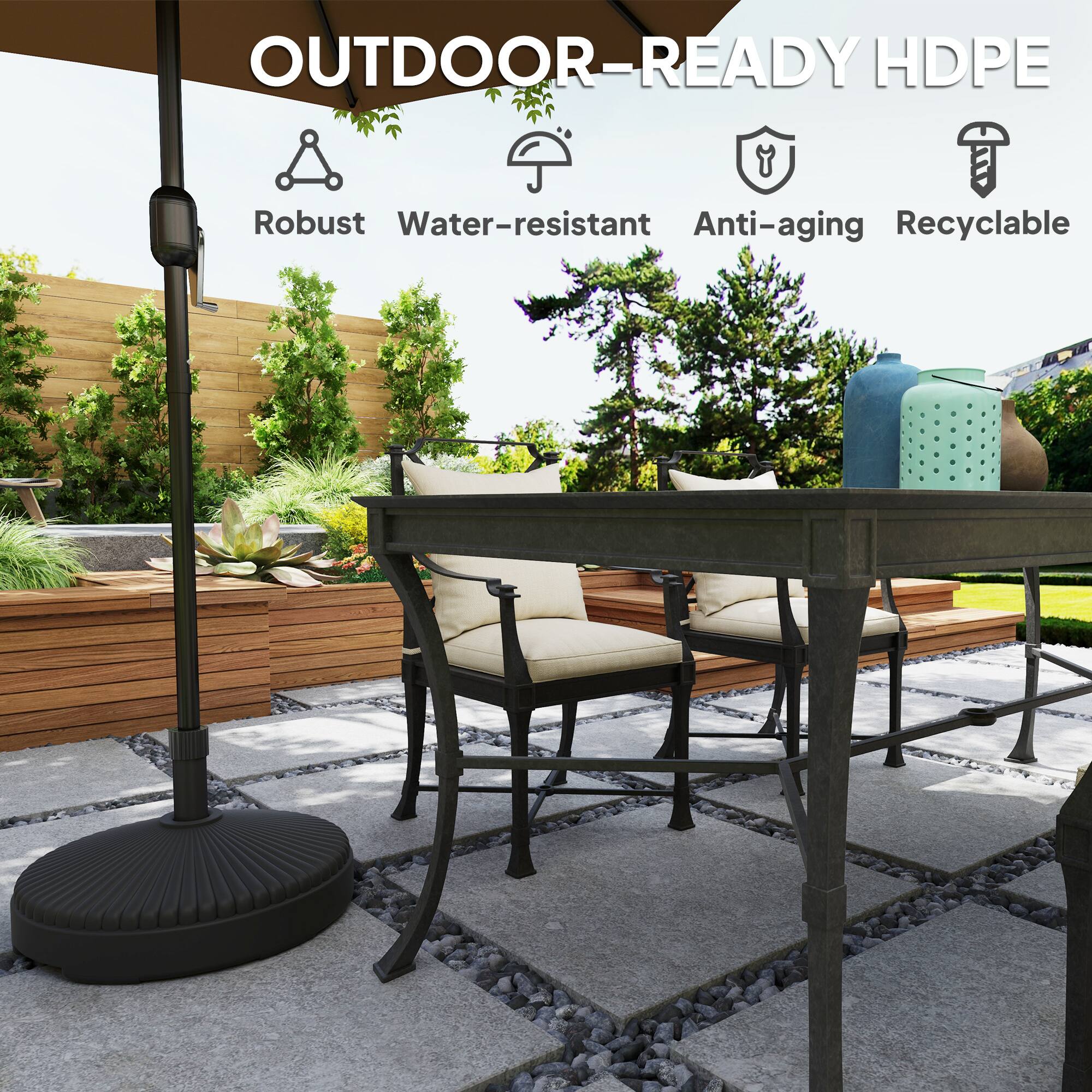 OUTDOOR-READY HDPE
Robust
Water-resistant
Anti-aging
Recyclable