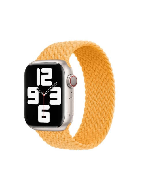 Front. Apple - Watch Braided Solo Loop 41mm - Size 2 - Yellow.