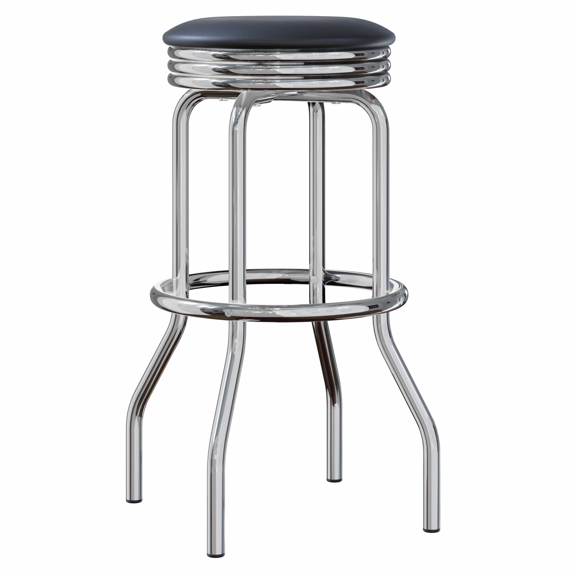 Alt View 1. Winsome Wood - Summit 2-Pc Swivel Seat Stool Set - Black/Bright Chrome.