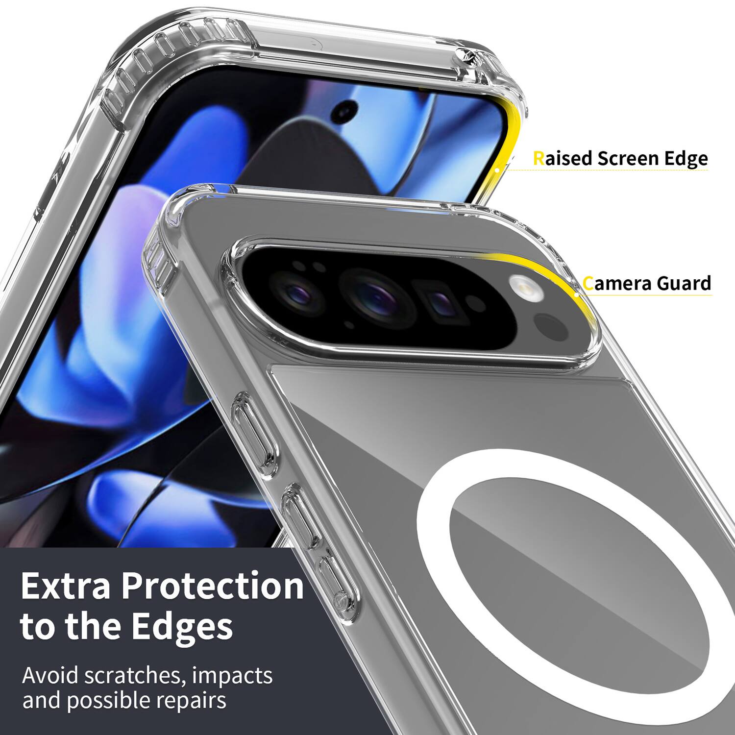 Raised Screen Edge Camera Guard  
Extra Protection to the Edges  
Avoid scratches, impacts and possible repairs