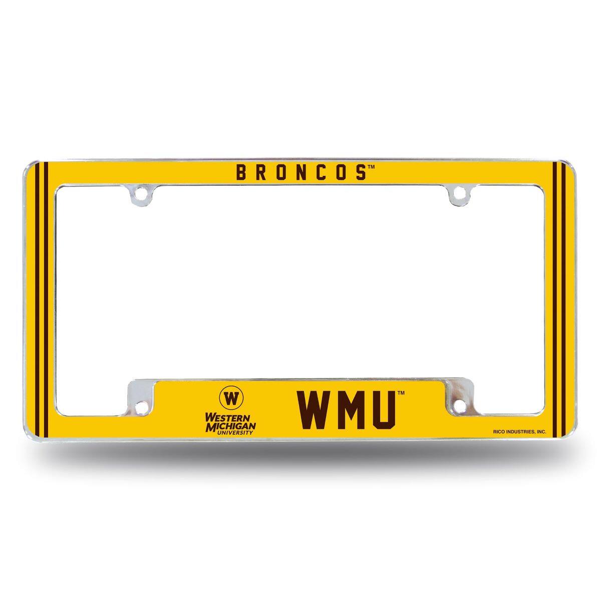Western Michigan Broncos Chrome Metal License Plate Frame
