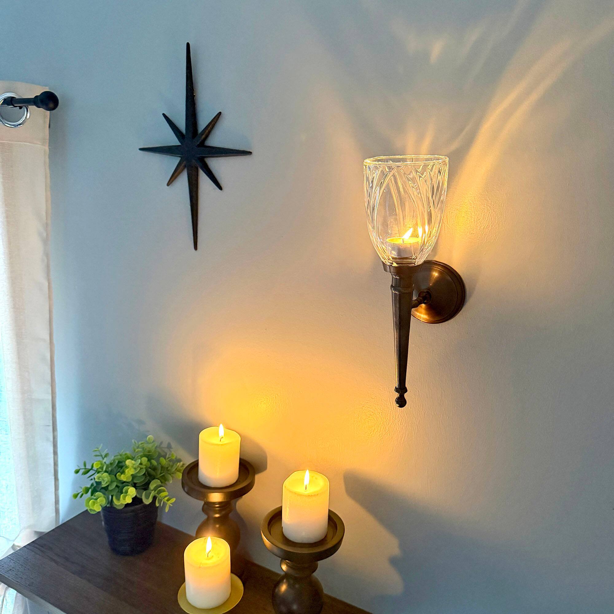 Alt View 7. Things2Die4 - Wall Candle Sconce Bronze Finish Lead Crystal Glass 11.75 in Metal Mount - Bronze.