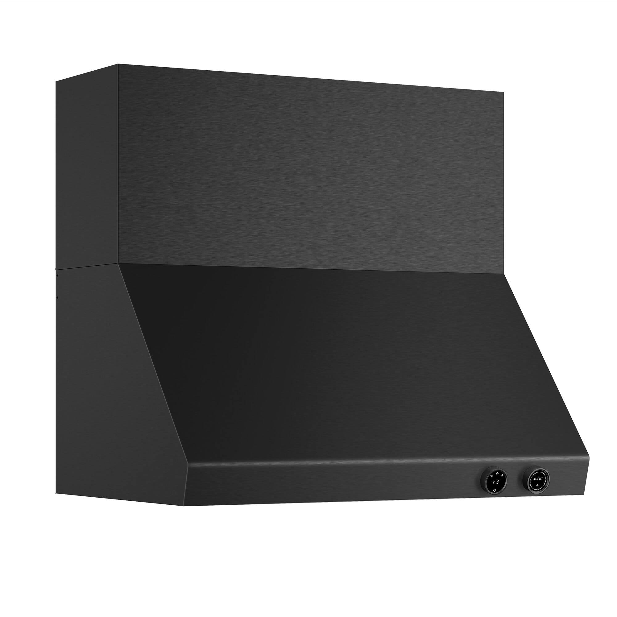 Left. Kucht - Pro Style 36 in. 900 CFM Wall Mount Range Hood, Dark Stainless Steel , Digital Controls - Dark Stainless Steel.