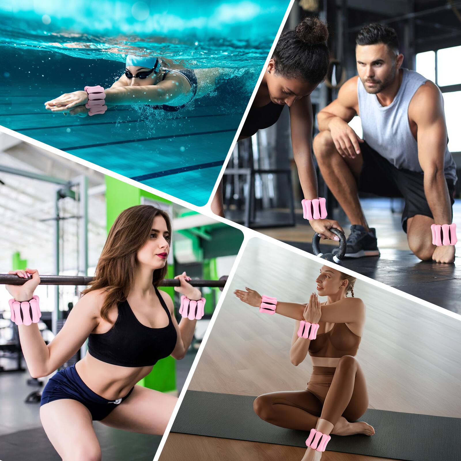 Alt View 8. WELSPO - 2Pcs Adjustable Wrist and Ankle Weights Set - Pink.