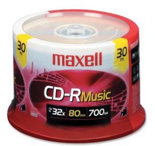 30 Maxell CD-R Music
32x 80min 700MB