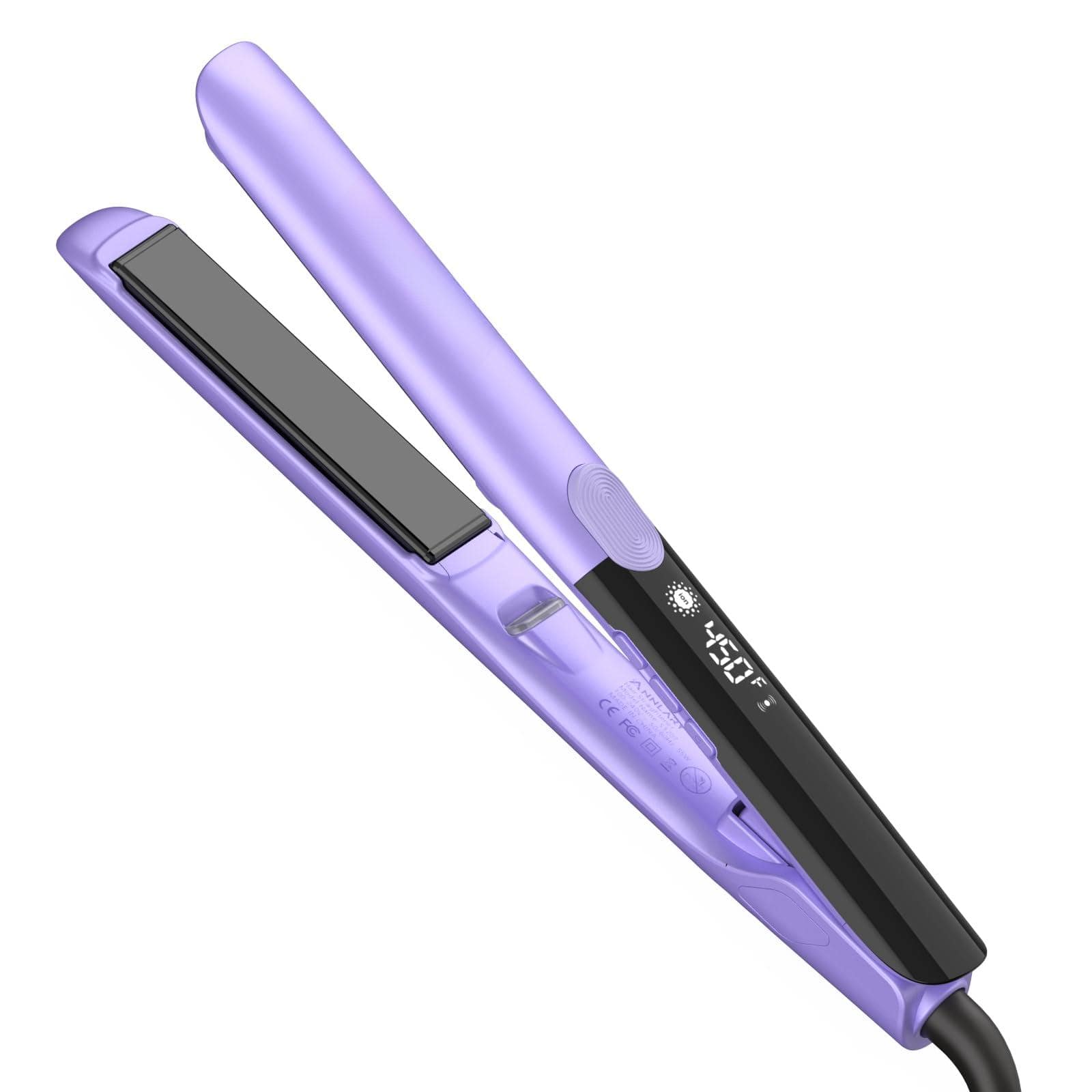 Live At Space - Hair Straightener 1 Inch Flat Iron And Curler 2 In 1 Titanium Ceramic Ionic Dual With Heat-resistant - Purple 1 inch