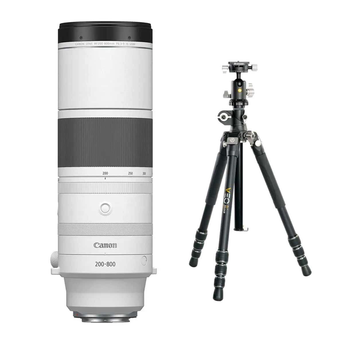 Bundle - Canon - RF 200-800mm f/6.3-9 IS USM Lens, with VEO 3T+ 264AB 4-Section Aluminum Travel Tripod and BH-160S Ball Head