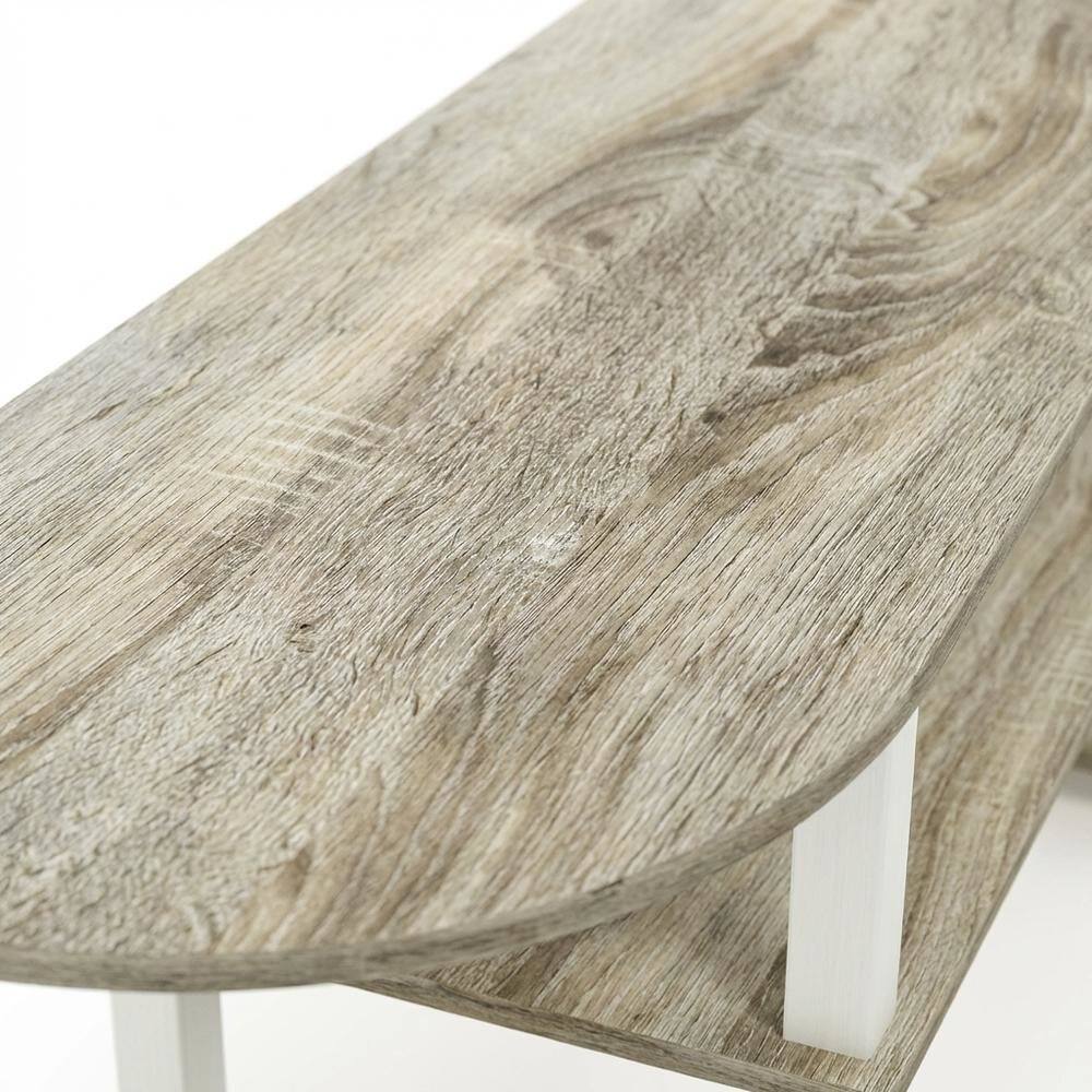 Alt View 4. FurniFact - Wood TV Stand with Sonoma Oak/White Finish for Entertainment Center - Bige White.