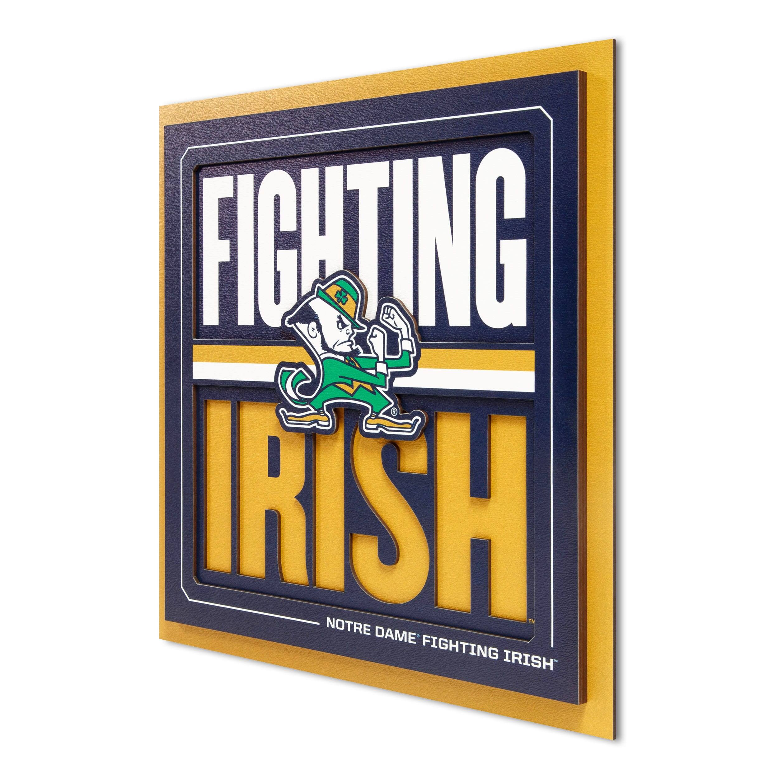 YouTheFan - Notre Dame Fighting Irish Unisex No Age Group Slogan Series 3D Wall Art - No Color - Multicolor