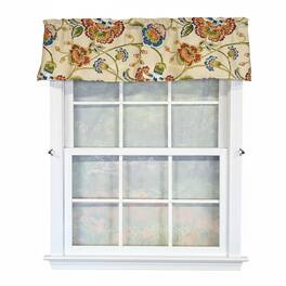 RLF Home - 100% Cotton High Quality Moira Tailored Window Valance with 1.5" Rod Pocket 50" W X 12" L - Multi