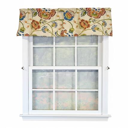 Front. RLF Home - RLF Home 100% Cotton High Quality Moira Tailored Window Valance with 1.5" Rod Pocket 50" W X 12" L Multi - Multi.