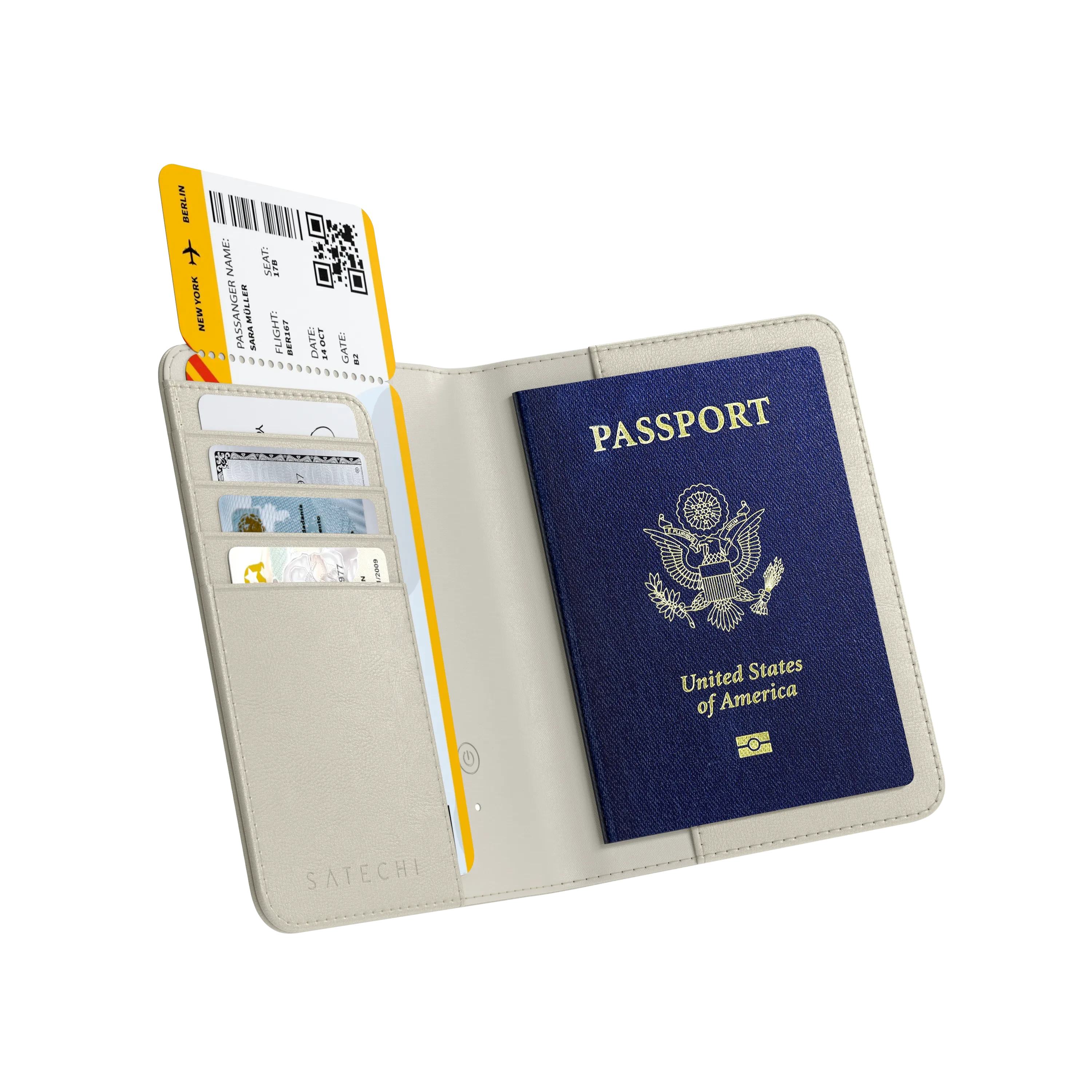 Satechi - Vegan-Leather FindAll™ Passport Cover - Sand