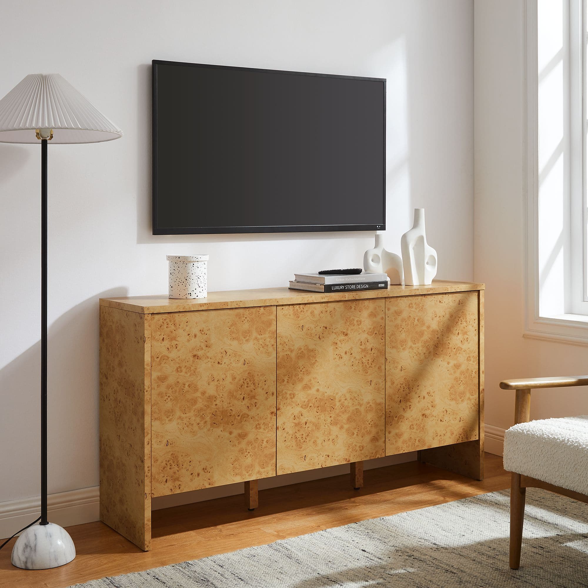 Hudson 60" Burl Wood Sideboard by Modway - Natural
