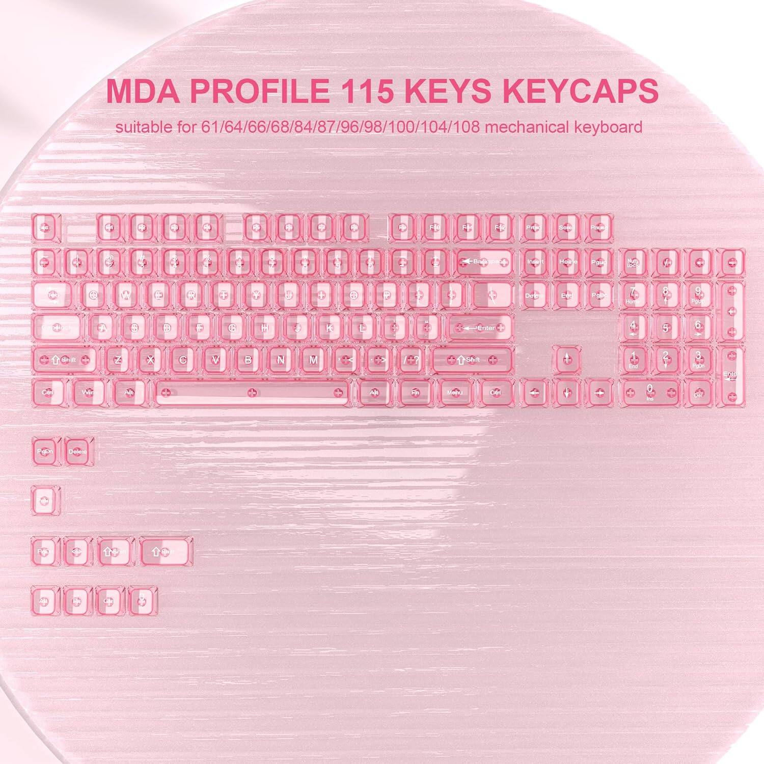 MDA PROFILE 115 KEYS KEYCAPS suitable for 61/64/66/68/84/87/96/98/100/104/108 mechanical keyboard