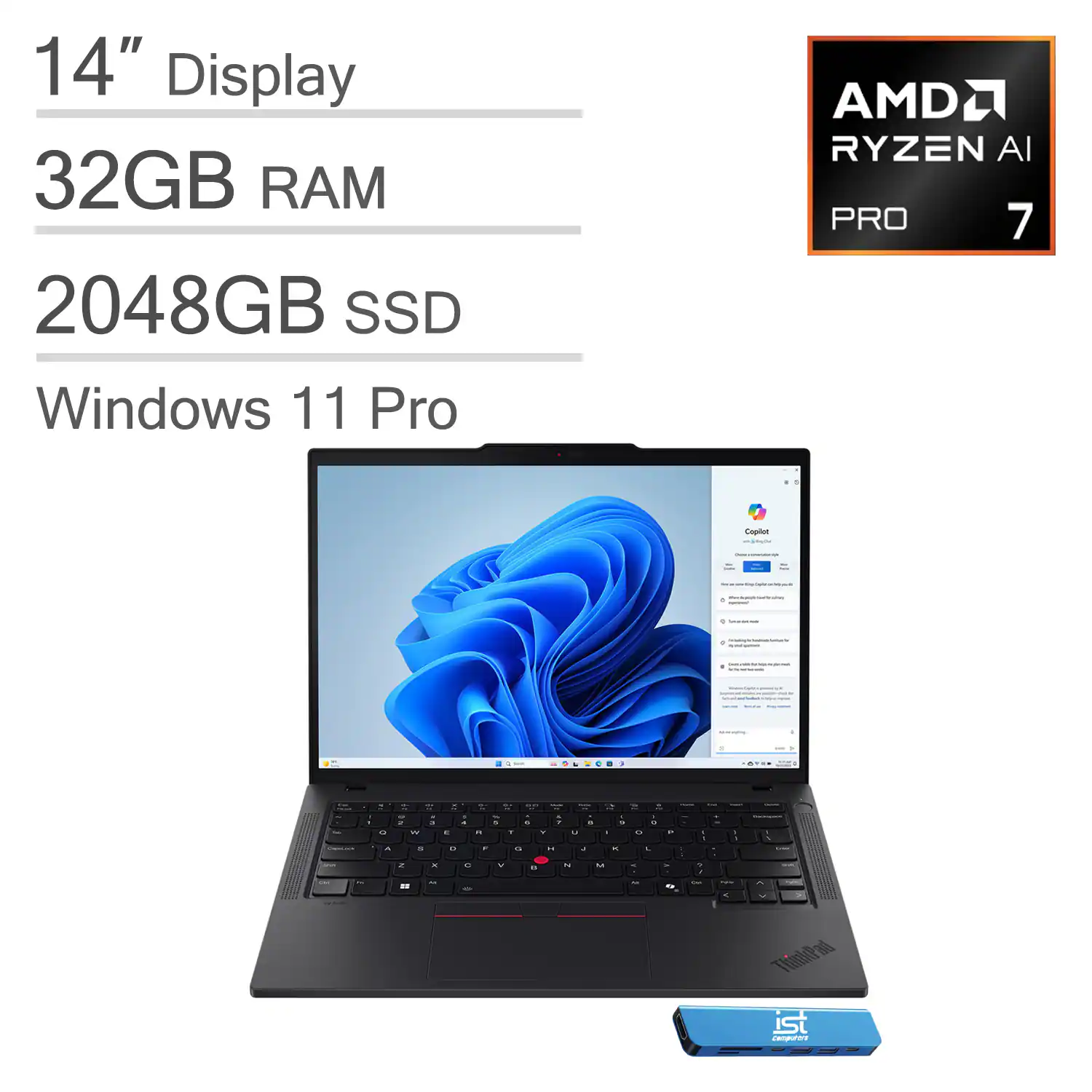 Lenovo - ThinkPad P14s Gen 6 14" Laptop - AMD Ryzen AI 7 350 PRO with 32GB Memory - 2TB SSD - Black