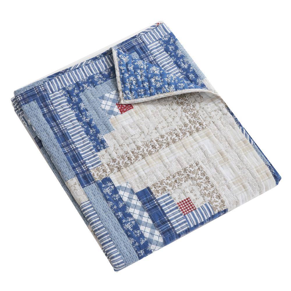 Alt View 1. Greenland Home Fashions - Greenland Home Fashions Reversible Rustic Log  Microfiber Back Premium Cotton Face Throw 50" x 60" Calico - Calico.