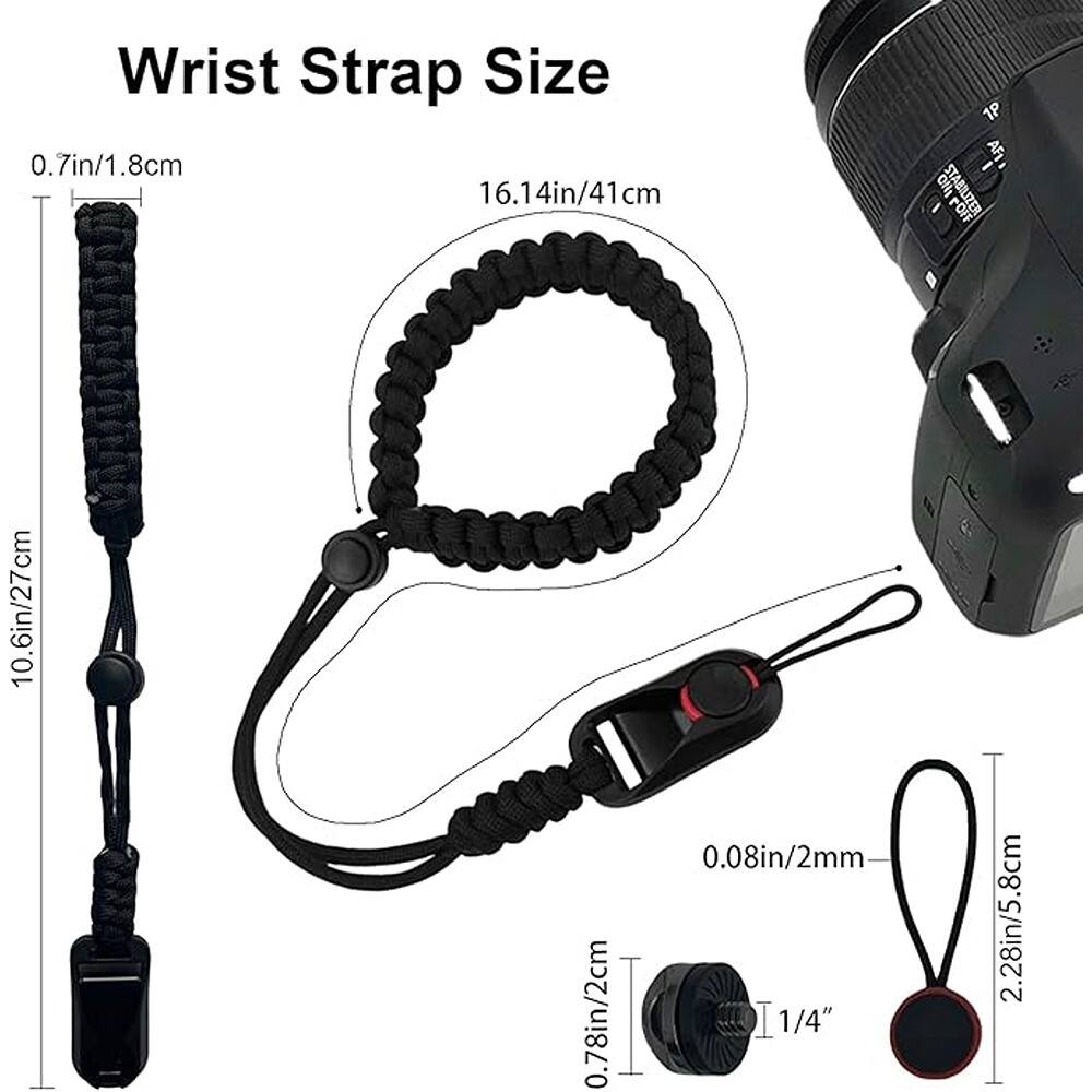 Wrist Strap Size

- 0.7in/1.8cm
- 16.14in/41cm
- 10.6in/27cm
- 0.78in/2cm
- 0.08in/2mm
- 2.28in/5.8cm
- 1/4"