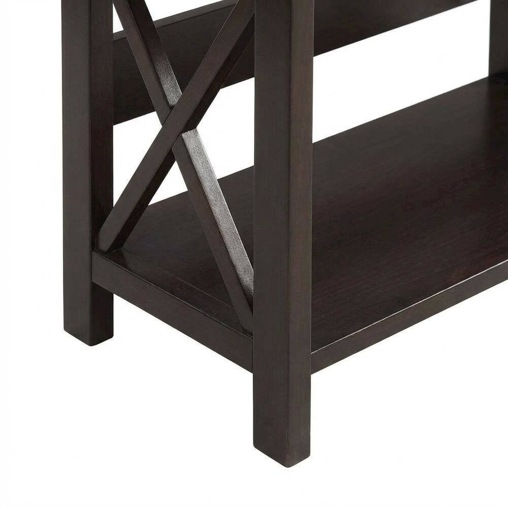 Alt View 2. FurniFact - 5-Tier Bookcase with Drawer in Modern Finish for Storage and Organization - Espresso.