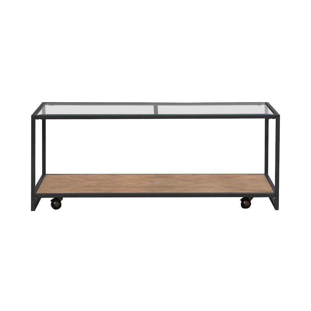 Front. Liberty Furniture Industries - Bedford Cocktail Table for Living Room - Weathered Oak - Brown.