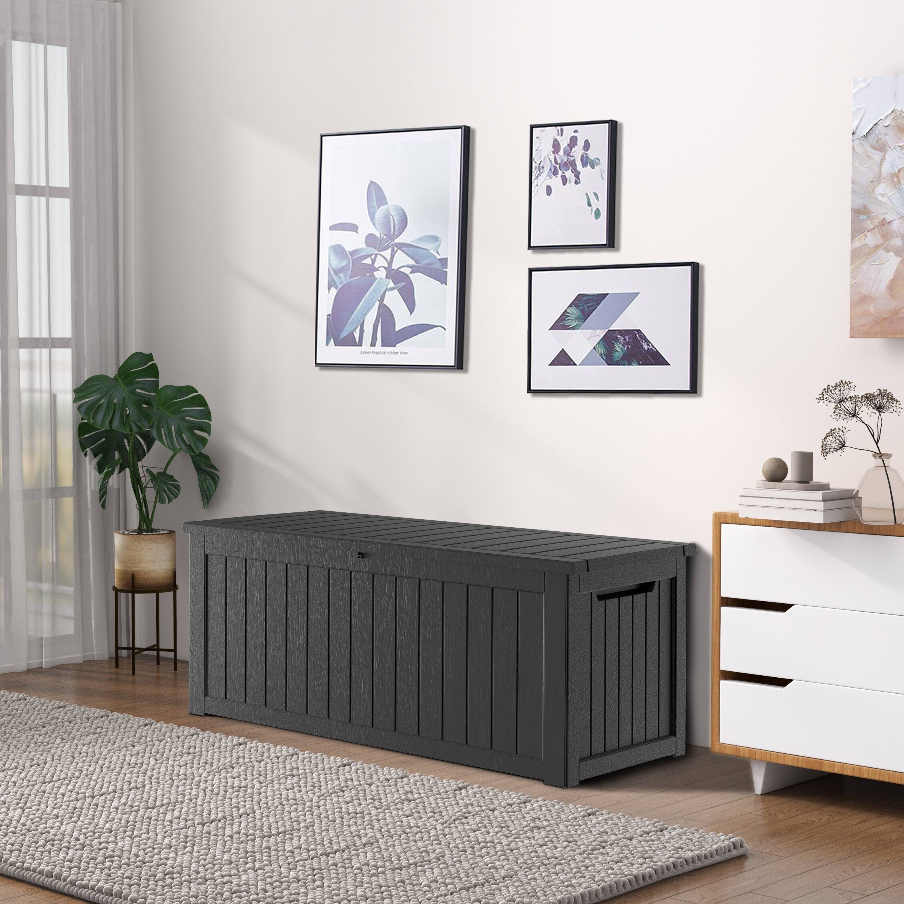 Alt View 1. Yardgrace - 270 Gallon Lockable Resin Deck Box Waterproof Outdoor Storage for Patio Furniture Garden Tools and Equipment - black.