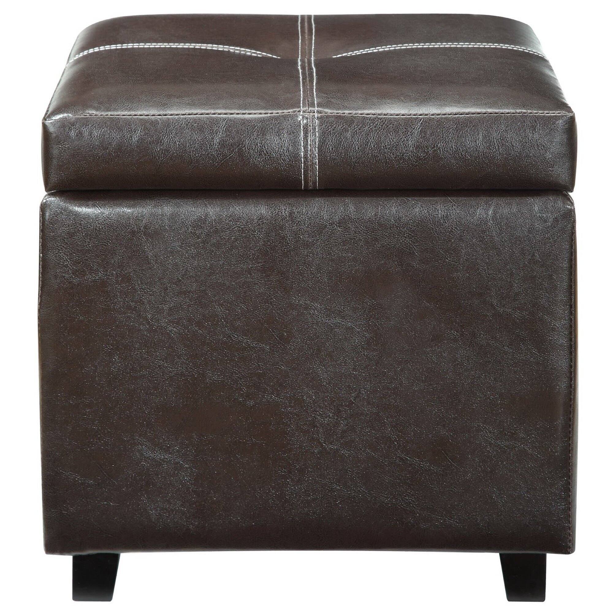 Angle. Modway - Treasure Upholstered Vinyl Ottoman by Modway - Espresso.