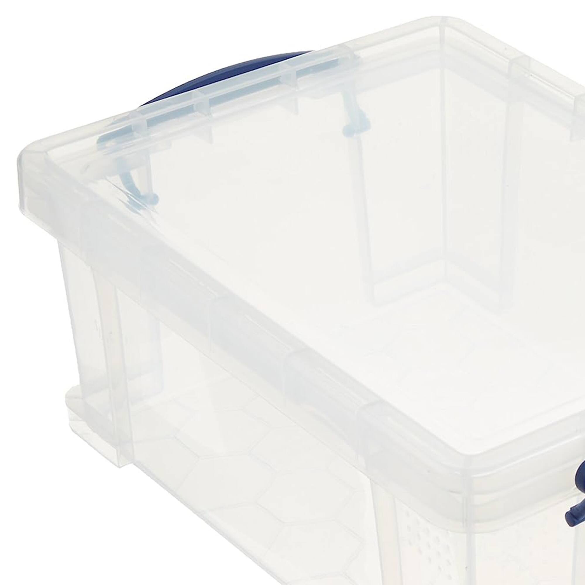Alt View 5. Really Useful Box - Really Useful Box 9L Storage Container with Snap Lid & Clip Lock Handle (3 Pack) - Clear.