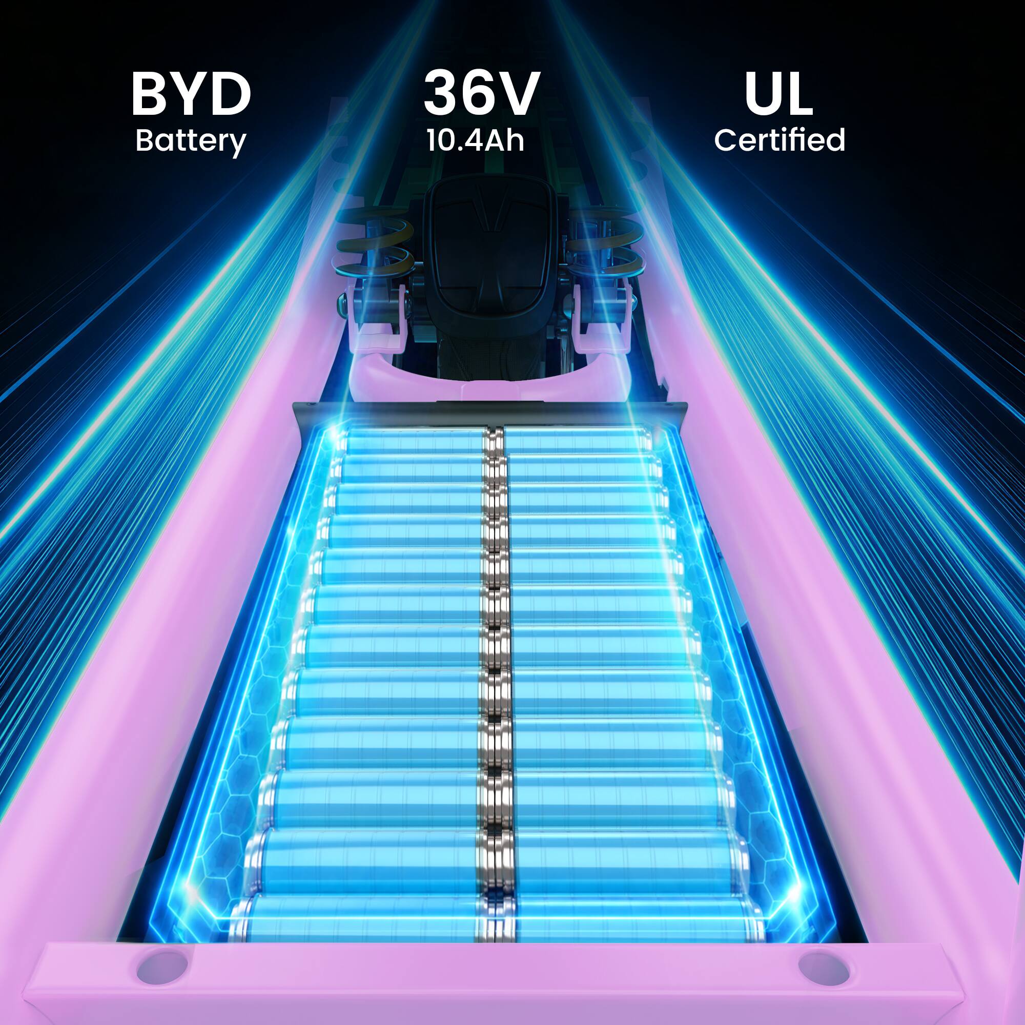 BYD Battery  
36V 10.4Ah  
UL Certified