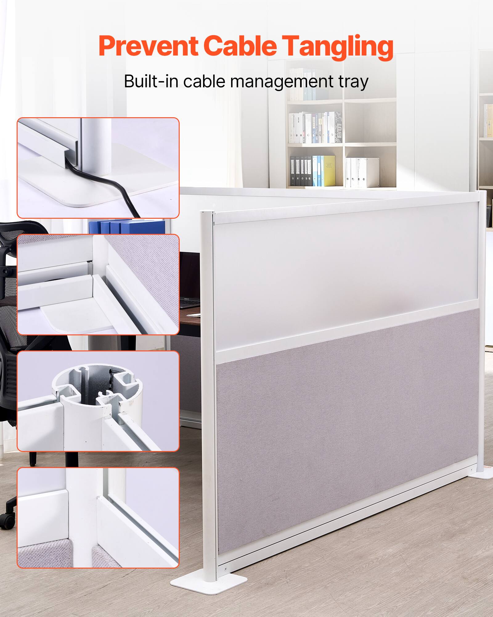 Prevent Cable Tangling  
Built-in cable management tray