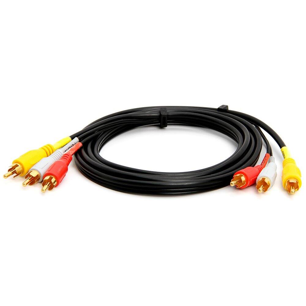Cmple.com 3 RCA Composite AV Cable 6ft Male to Male Stereo Audio Video ...