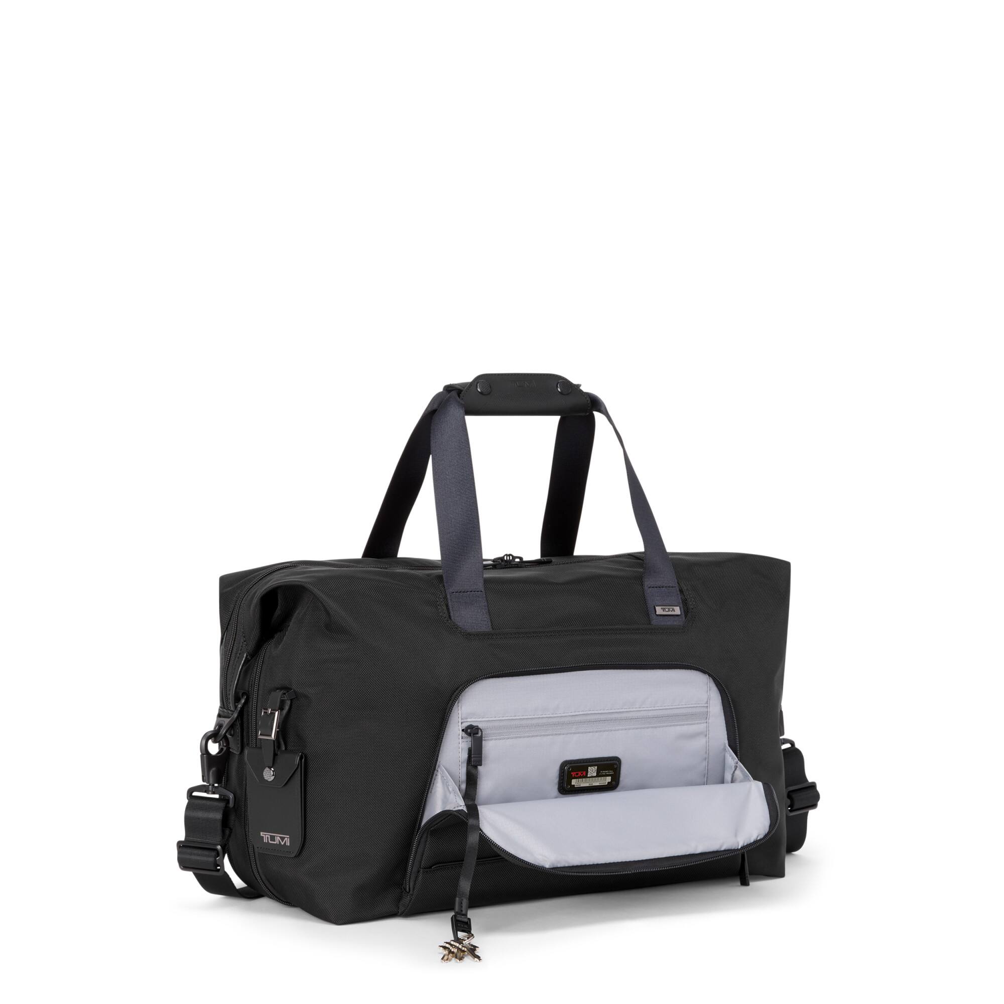 Left. TUMI - Alpha Double Expansion Duffel Bag - Black.