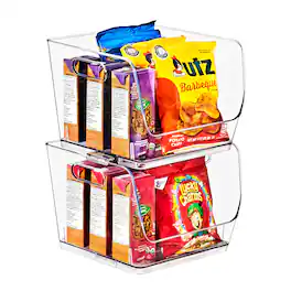 Sorbus - Stackable Storage Bins Open Front, Stackable Storage Bins, Pantry Bins for Storage and Organization - Clear