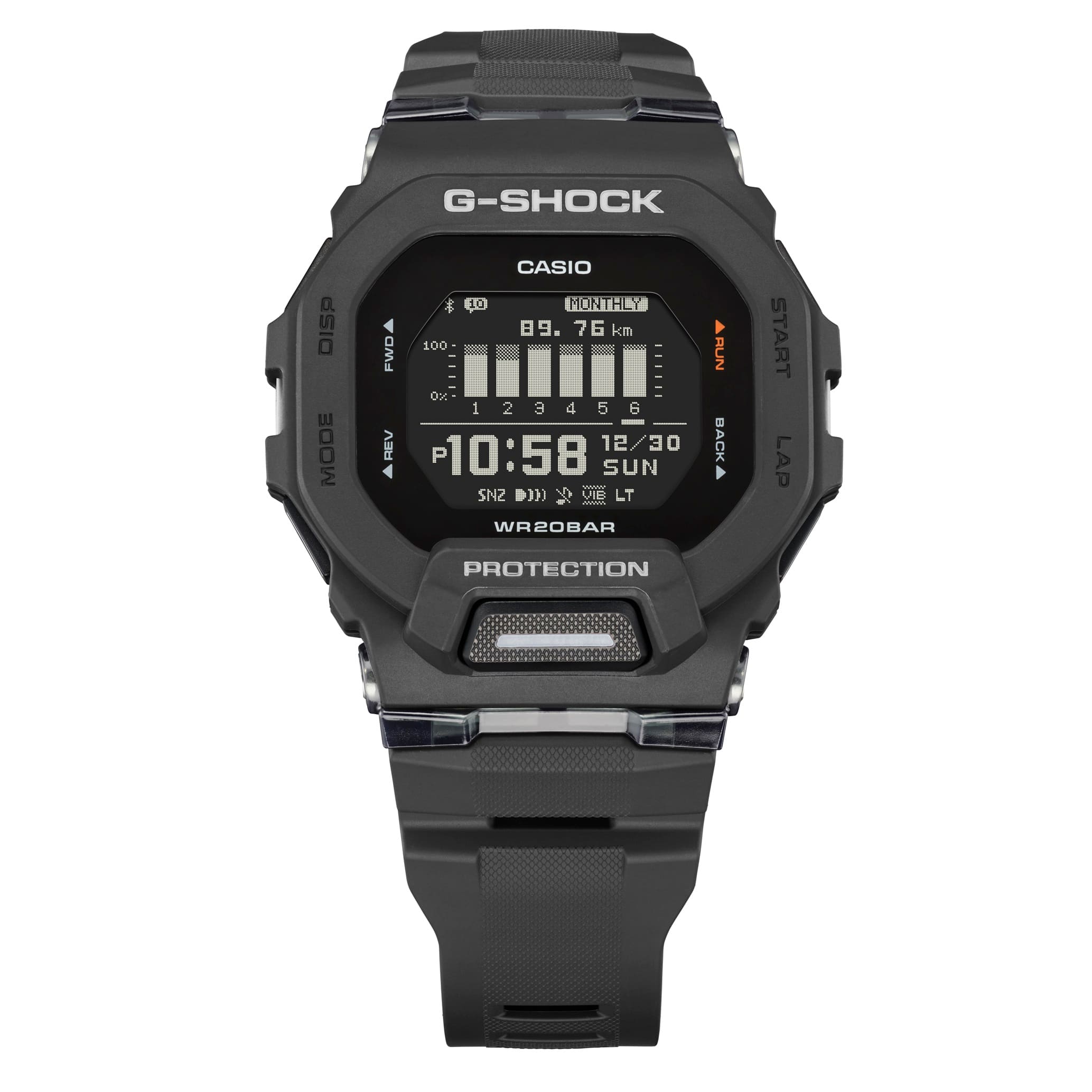 Alt View 13. Casio - Men's G-Shock Power Trainer with Bluetooth Mobile Link 46mm Watch - Black.