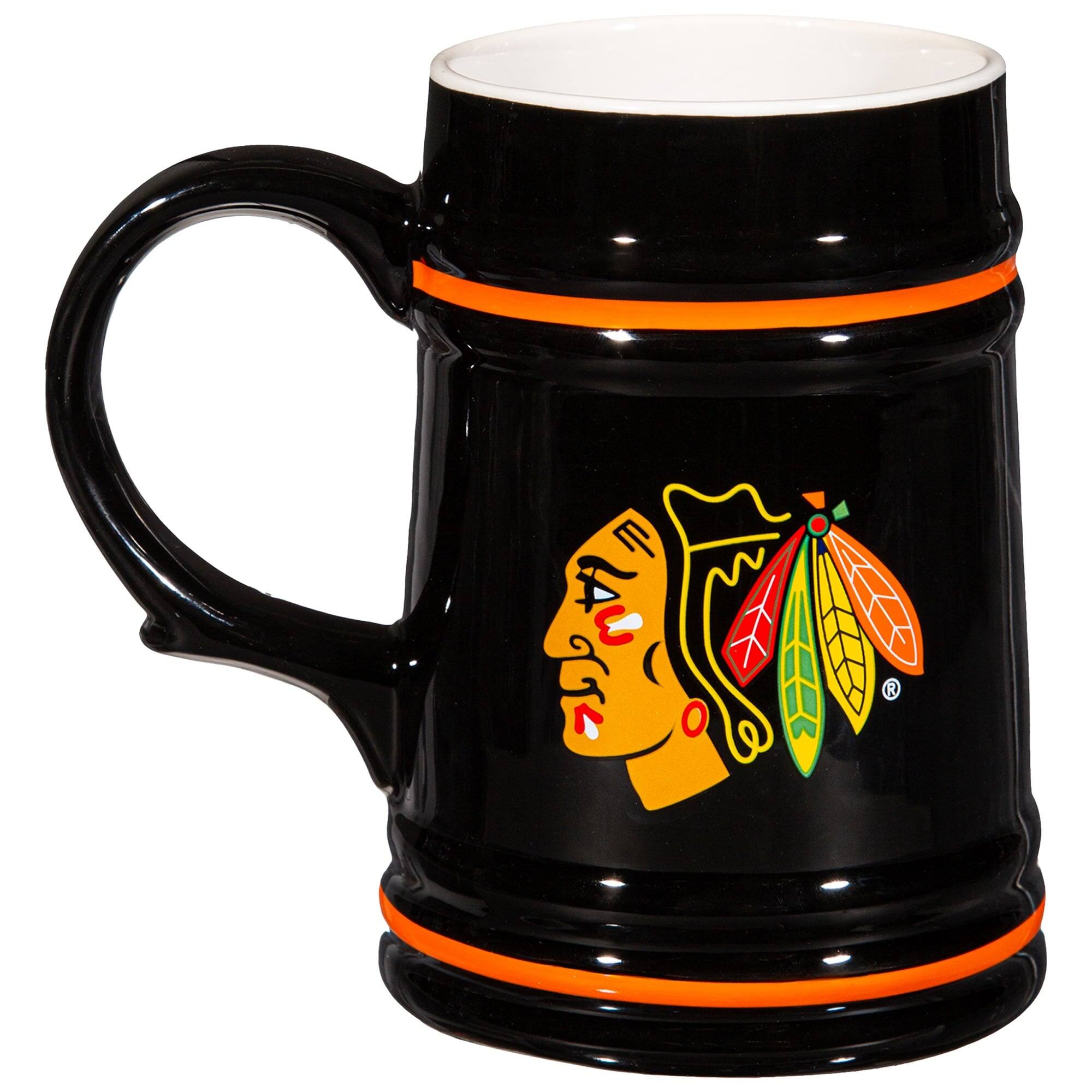 Alt View 1. Evergreen Enterprises - Chicago Blackhawks 24oz. Ceramic Stein Cup with Gift Box - Multicolor.