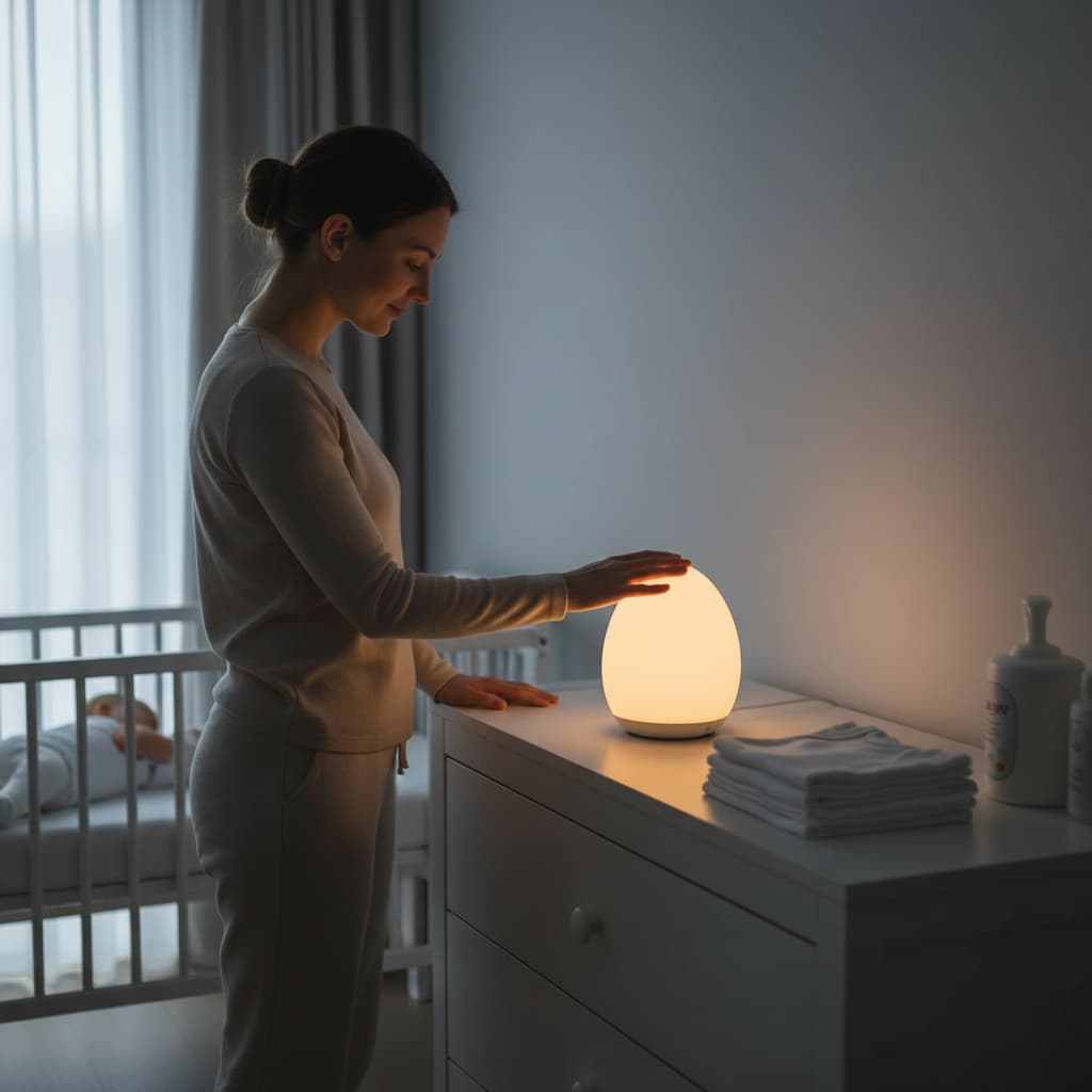 Alt View 1. FINEAK - Baby Egg Night Light: 7-Color Changing, Stepless Dimming, BPA-Free - Rechargeable with 1h Timer & Touch Control - White.