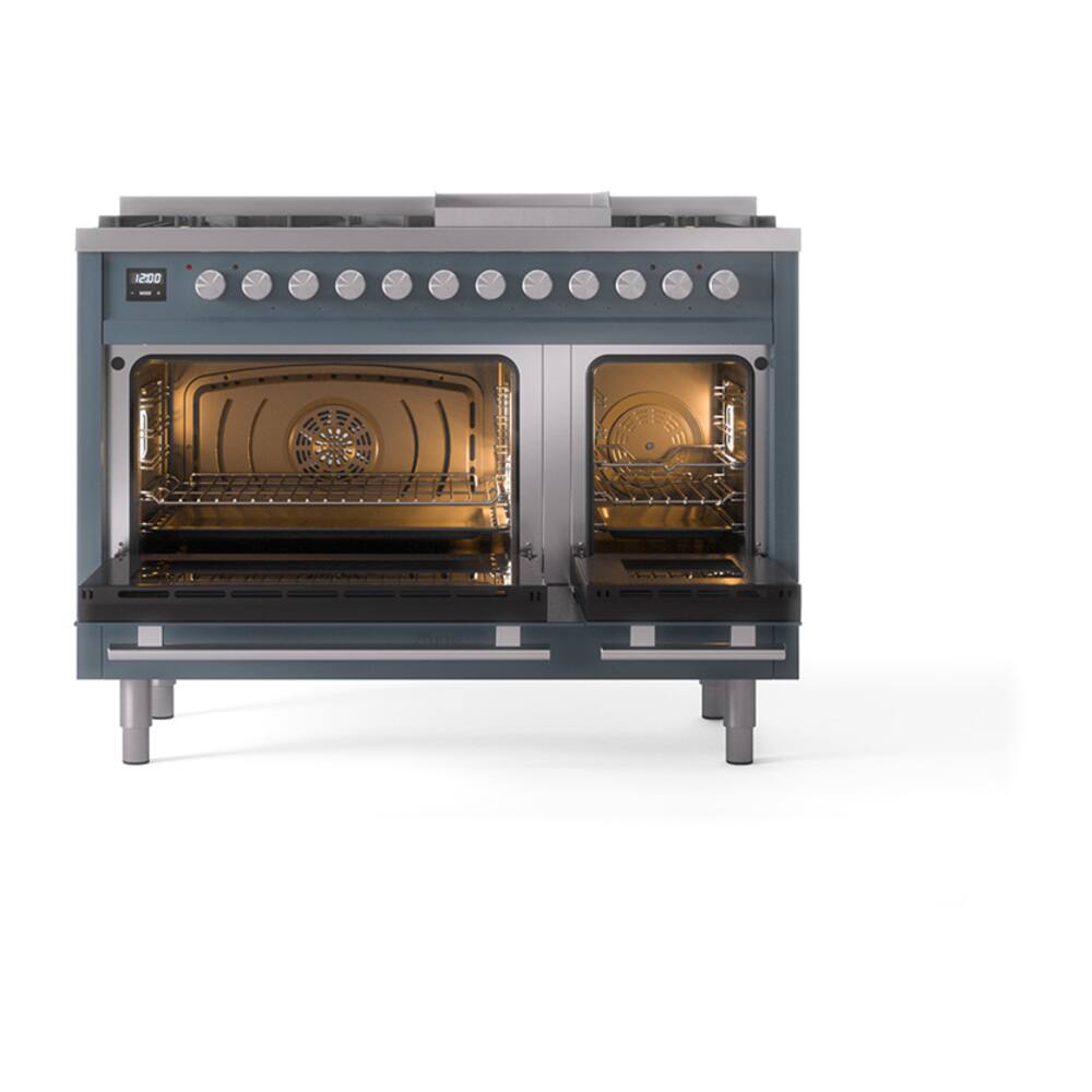 ILVE Professional Plus II Series 48 in. Dual Fuel Range with 8 Sealed ...