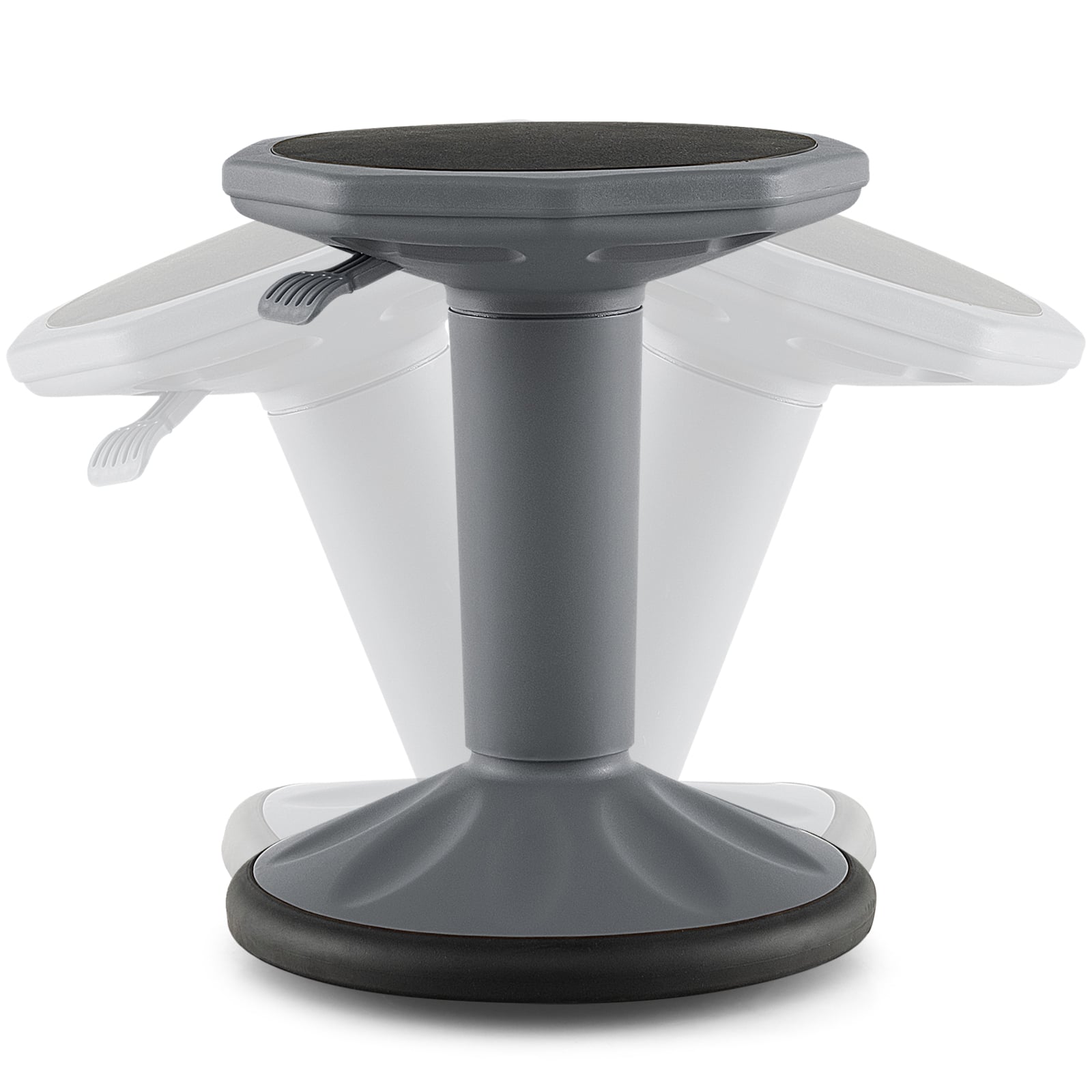 Ecooso - Adjustable-Height Wobble Stool Chair for Standing Desk, Active Sitting Balance Seat, Office - Gray